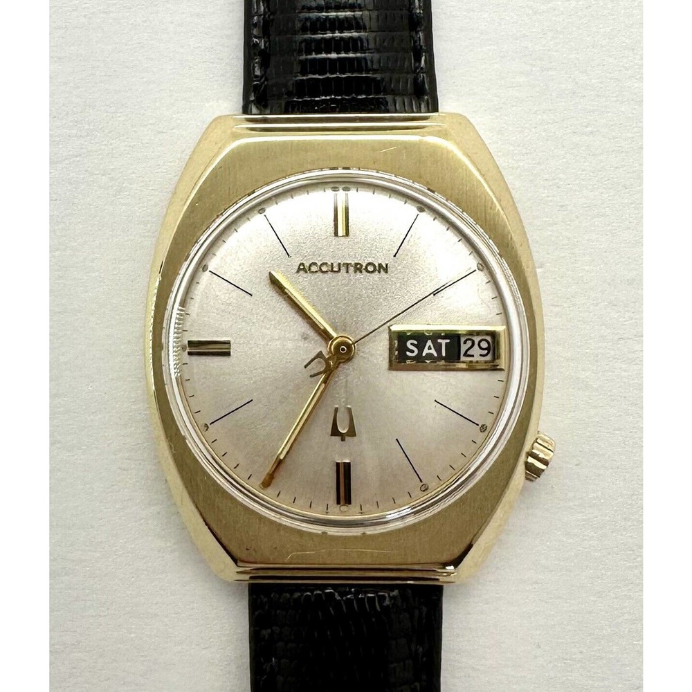 Rare 1969 Bulova Accutron 14k Gold Case w/cool Accutron Seconds Hand!